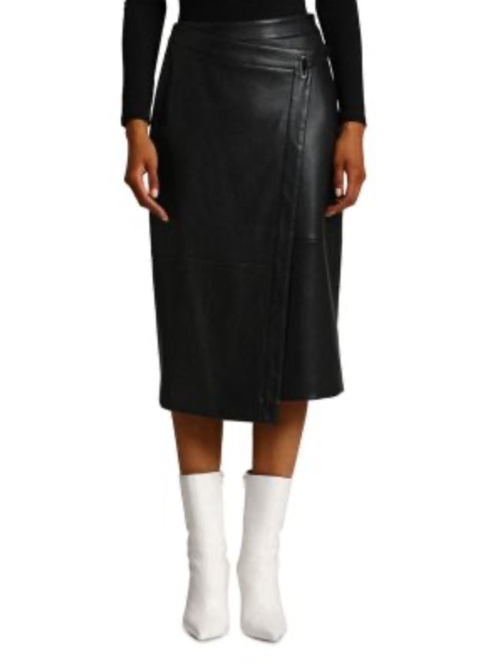 bagatelle Collection Faux Leather A-line Midi Skirt Size Medium